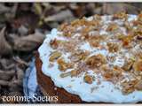 Gâteau au Noix fourré au chocolat, Chantilly et noix caramélisées