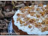 Gâteau au Noix fourré au chocolat, Chantilly et noix caramélisées