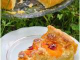 Tarte aux abricots, framboises et coco