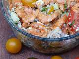 Salade de quinoa aux crevettes épicées