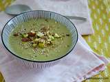 Velouté de pois cassés, petits pois et pistache