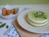 Cheesecake, biscuit à la roquette et gelée de basilic