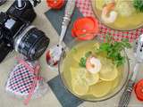 Raviolis de Crevettes et leur Infusion Citronnelle  Gingembre – St Valentin