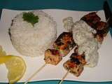 Brochette de saumon aux herbes