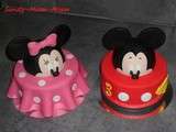 Gâteaux pâte à sucre Mickey et Minnie pour les 3 ans de ma puce