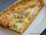 Quiche tomates cerises et chèvre, pâte brisée au curry