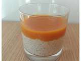 Pudding de tapioca au lait de coco et puree de mangue au sirop d'erable sans gluten sans lait sans oeuf