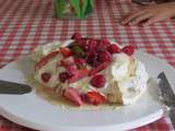 Pavlova aux fraises et aux framboises