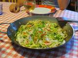 Spaghetti blanches et vertes au cabillaud fumé