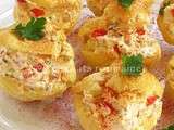 Choux dorés farcis au fromage et jambon