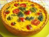 Quiche aux brocolis, tomates et à la moutarde