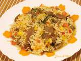 Riz pilaf au coeur de porc