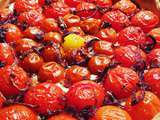 Tarte aux tomates cerises, chèvre frais et oignons rouges caramélisées