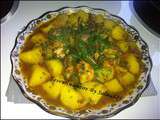 Tajine de Crevette et Pomme de terre طاجين القمرون والبطاطس