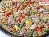 Arroz en paella, cerdo, verduras - Riz façon paella au cochon et aux légumes