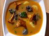  Bouillabaisse  d'escargots et girolles, pommes de terre de sables de Camargue