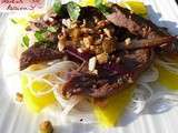 Bun bo xao - salade de vermicelles de riz et boeuf à la citronnelle et au nuoc mam