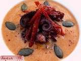 Gazpacho  Ariaké  de potimarron, poulpe et chorizo ibérique