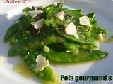 Pois gourmand, pesto de menthe et chèvre