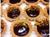 Ptits fours aux chocolat noirs et pistache