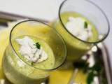 Crème de courgettes et mousse au basilic