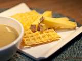 Gaufre au fromage et potage, un bon mariage