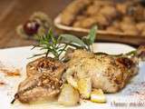 Poulet rôti au citron, bergamote et poires en habit automnal