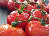 Tomates cerises sur grappe semi - confites