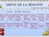 Menu pour la semaine du 14/01 au 20/01 2012