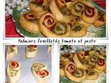 Palmiers feuilletés tomate/pesto, un apéritif aux saveurs du sud