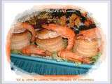 Vol-au-vent au saumon, saint-Jacques et crevettes