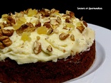 Ginger and walnut Carrot Cake. Gâteau de carottes aux noix et au gingembre