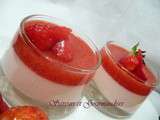 Panna cotta Rose et miroir de Fraises