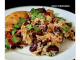 Poêlée de poulet au riz et aux haricots noirs