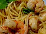 Spaghetti aux Crevettes, Ail et Citron