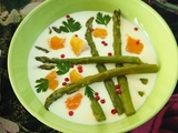 Asperges vertes à la crème de chèvre et haddock