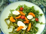 Salade aux abricots rôtis et haricots verts