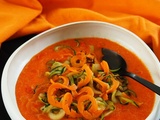 Spahgettis de courgettes et carottes à la sauce poivron