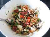 Salade aux champignons, écrevisses et tomates