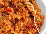 Pilaf de boulgour aux tomates et poivrons