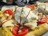 Pinsa pesto tomate mozza