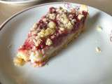 Tarte aux fraises sur flan vanillé et crumble