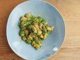 Gnocchetti de patate douce, pesto épinard et noix