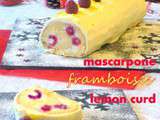 Bûche mascarpone framboises lemon curd