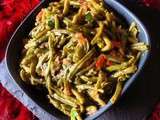 D'entrée marocaine  .Haricots verts vapeur marinés a la marocaine.recette vegan