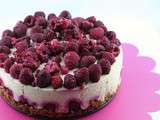 Bavarois vegan rose, framboises et litchies