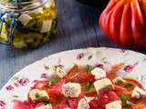 Carpaccio de tomates et pastèque et sa feta végétale