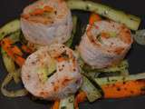 Ballotines de poulet courgettes,carottes,mozzarella