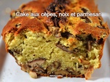 Cake aux cèpes, noix et parmesan