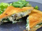 Croques champignons, épinard, emmental et comté